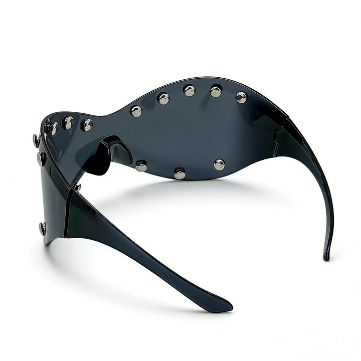 Women's futuristic designer sunglasses with decorative metal elements Kalsten