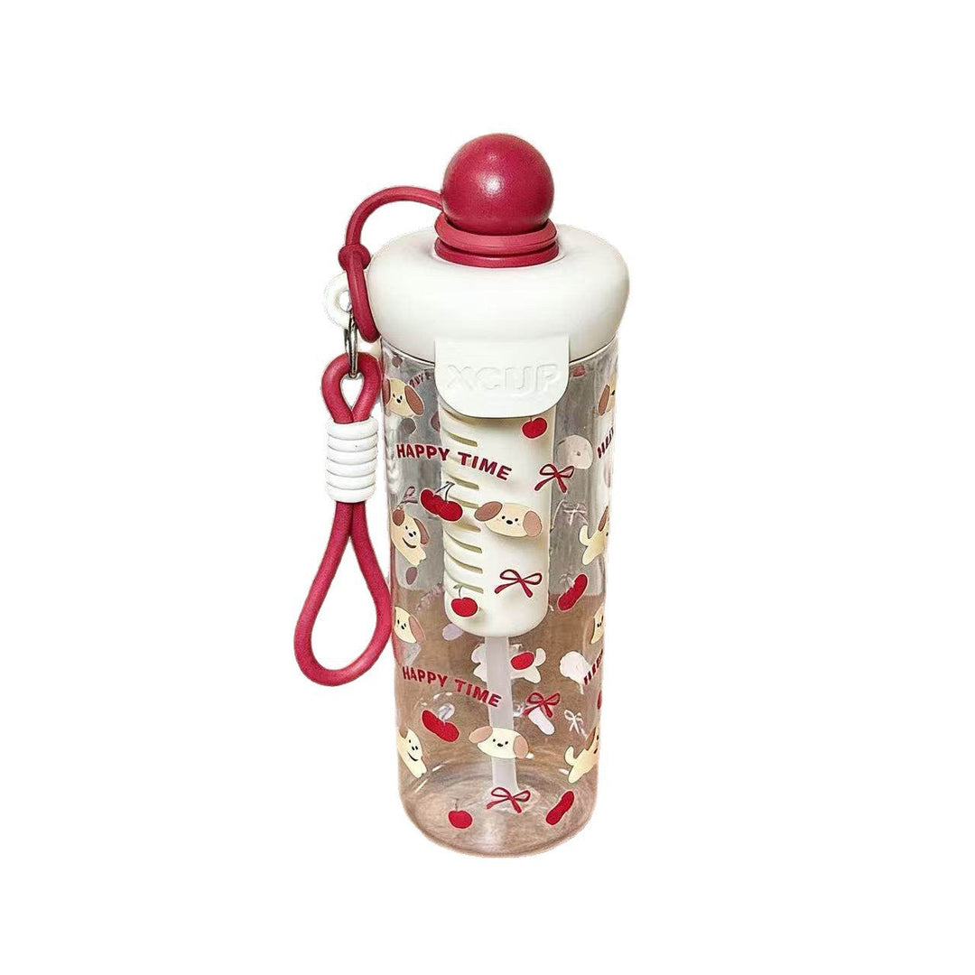 Women's water bottle with cheerful design and practical carrying handle Kalsten