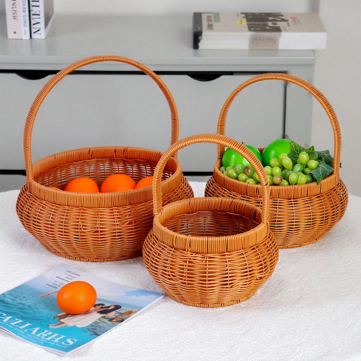 Women Handcrafted Storage Basket with Carrying Handle Kalsten