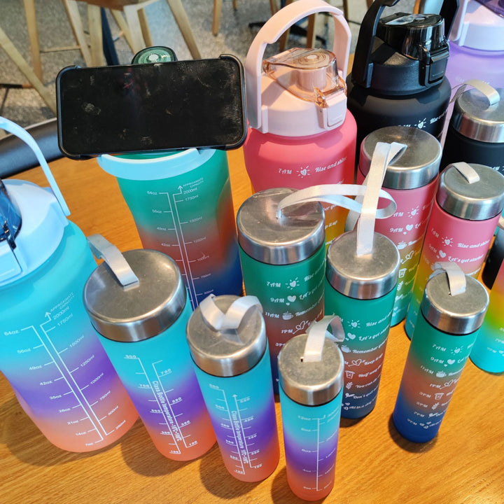 Ladies' Motivation Water Bottle with Time Scale and Ergonomic Design Kalsten