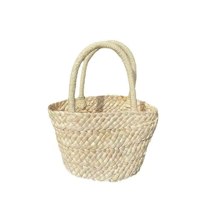 Handcrafted basket bag with double handles Kalsten