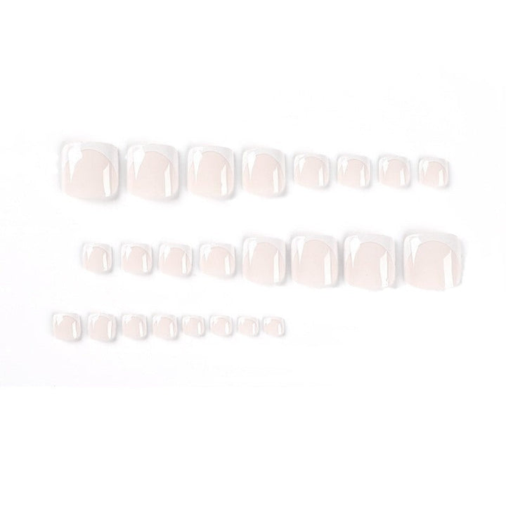 Premium French Tip Press-On Toe Nails Kalsten