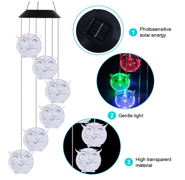 LED Solar Butterfly Wind Chime Garden Hanging Light Kalsten
