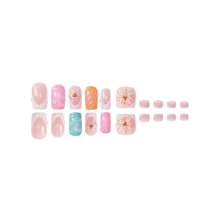 3D Floral Decorative Press-On Nails Set Kalsten