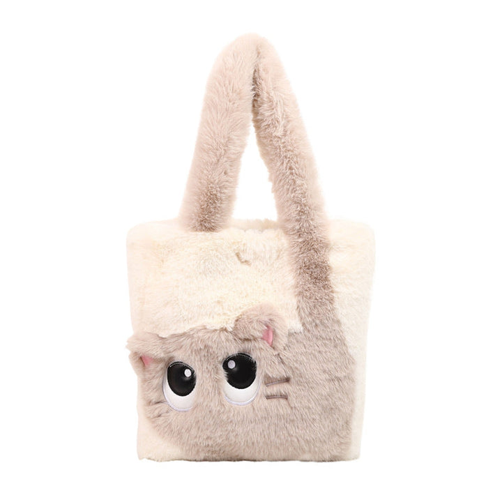 Plush shoulder bag with cat motif Kalsten