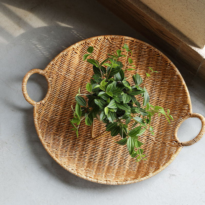 Handwoven Rectangular Storage Basket with Comfortable Handles Kalsten