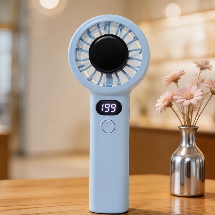 Ladies Portable Hand Fan with LCD Display and USB Charging Function Kalsten