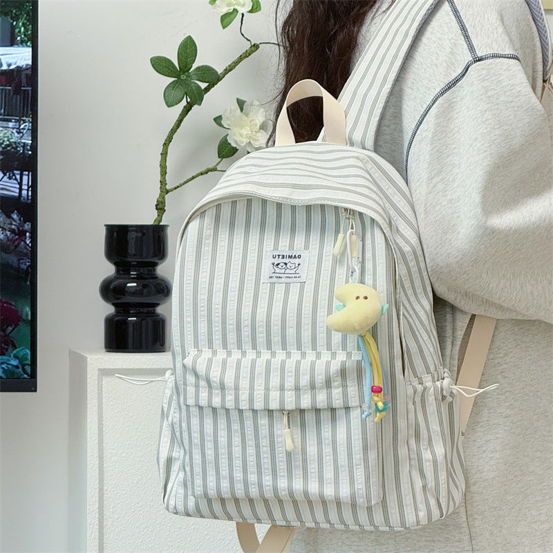 Casual Striped School Backpack