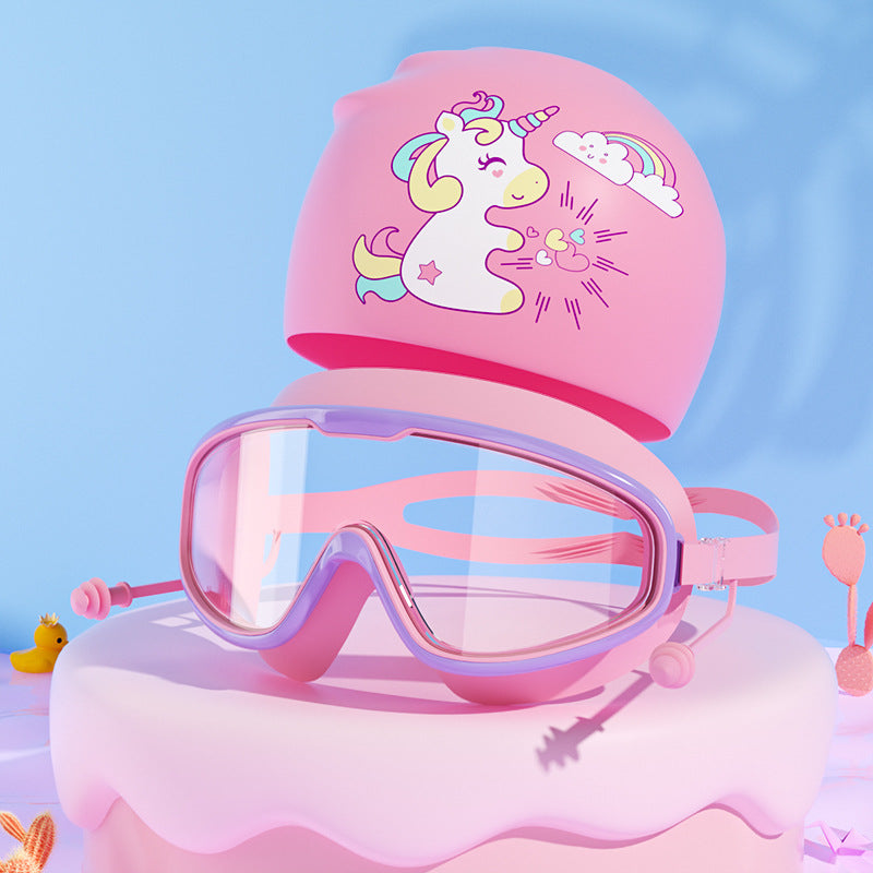 Kids Unicorn-Themed Swim Mask and Cap Set Kalsten