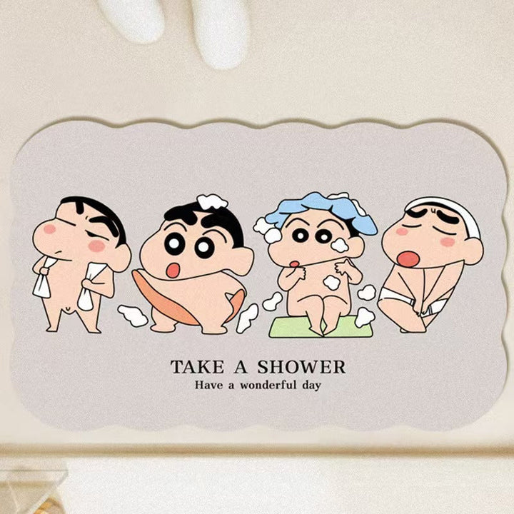 Cartoon-Themed Bathroom Rug