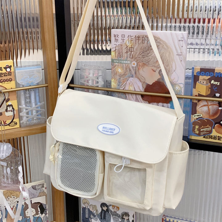 Multi-Pocket Messenger Bag School Backpack