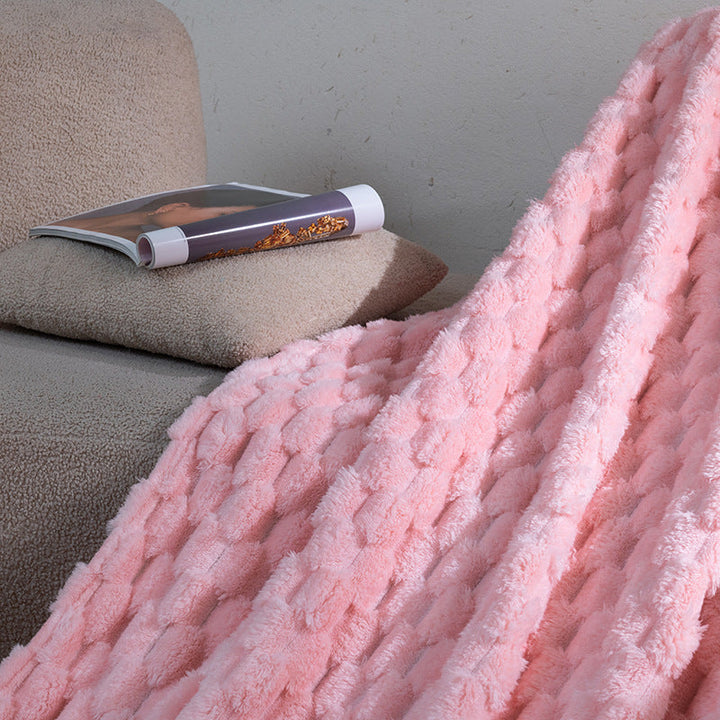 Ladies Soft and Luxurious Plush Blanket with Detailed Rib Structure Kalsten