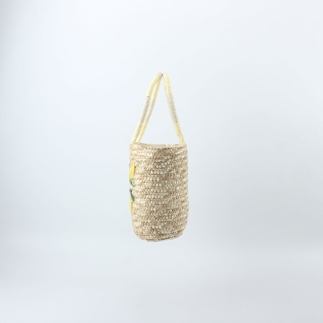 Basket bag with hand-embroidered lemon motif Kalsten