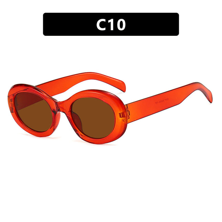 Women's fashionable sunglasses in original oval design with transparent frame and UV protection Kalsten