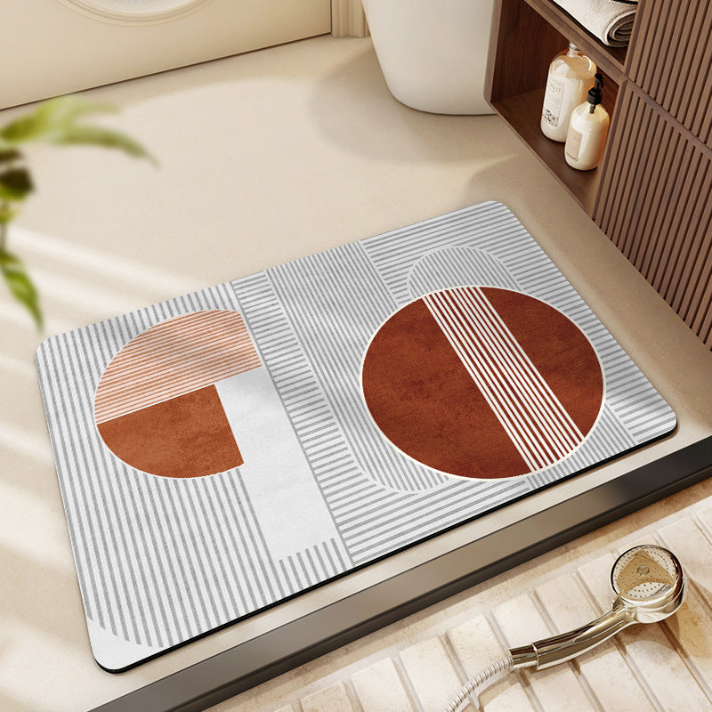 Abstract Geometric Pattern Bath Mat Acalora