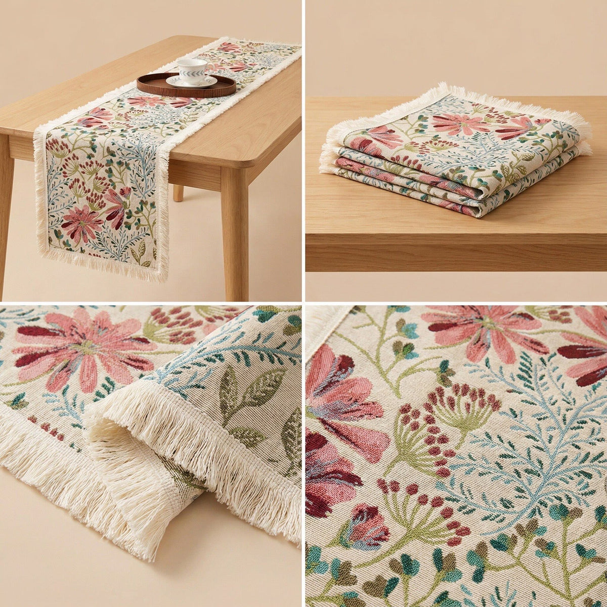 Elegant Floral Pattern Table Runner