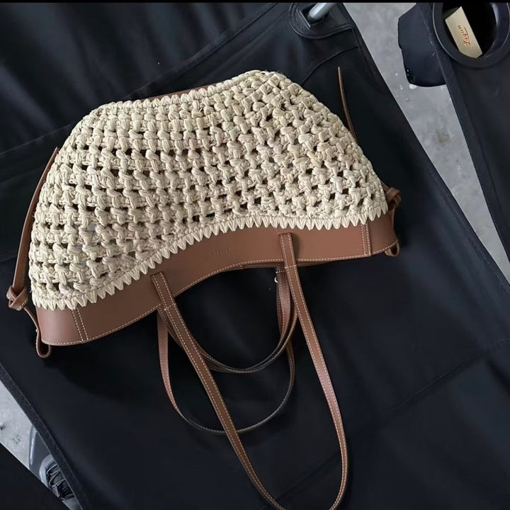 Braided shopping bag with high-quality leather trim Kalsten