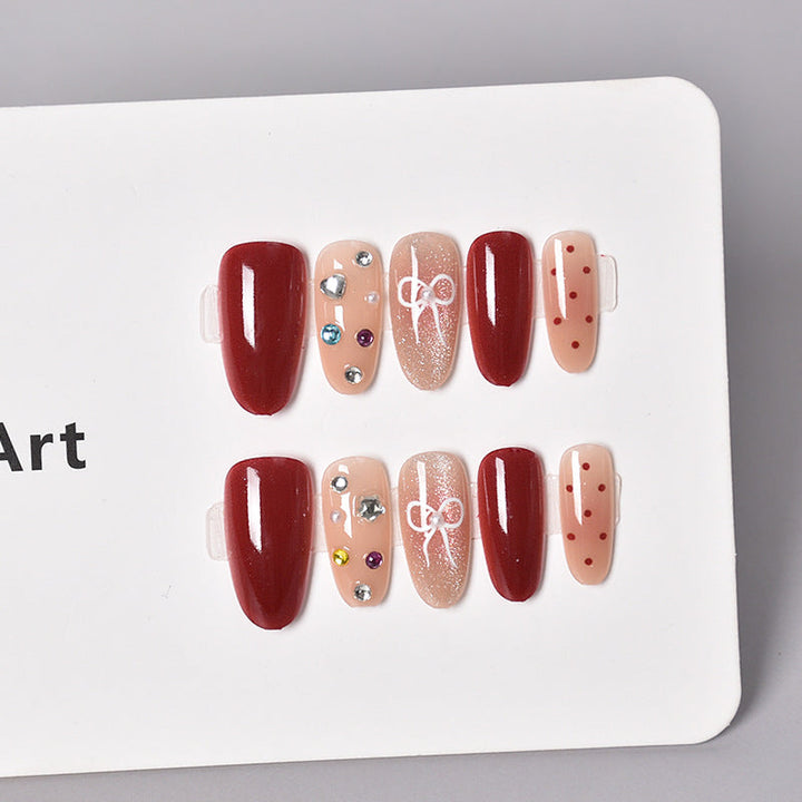 Glamorous Heart-Themed Press-On Nail Set Kalsten
