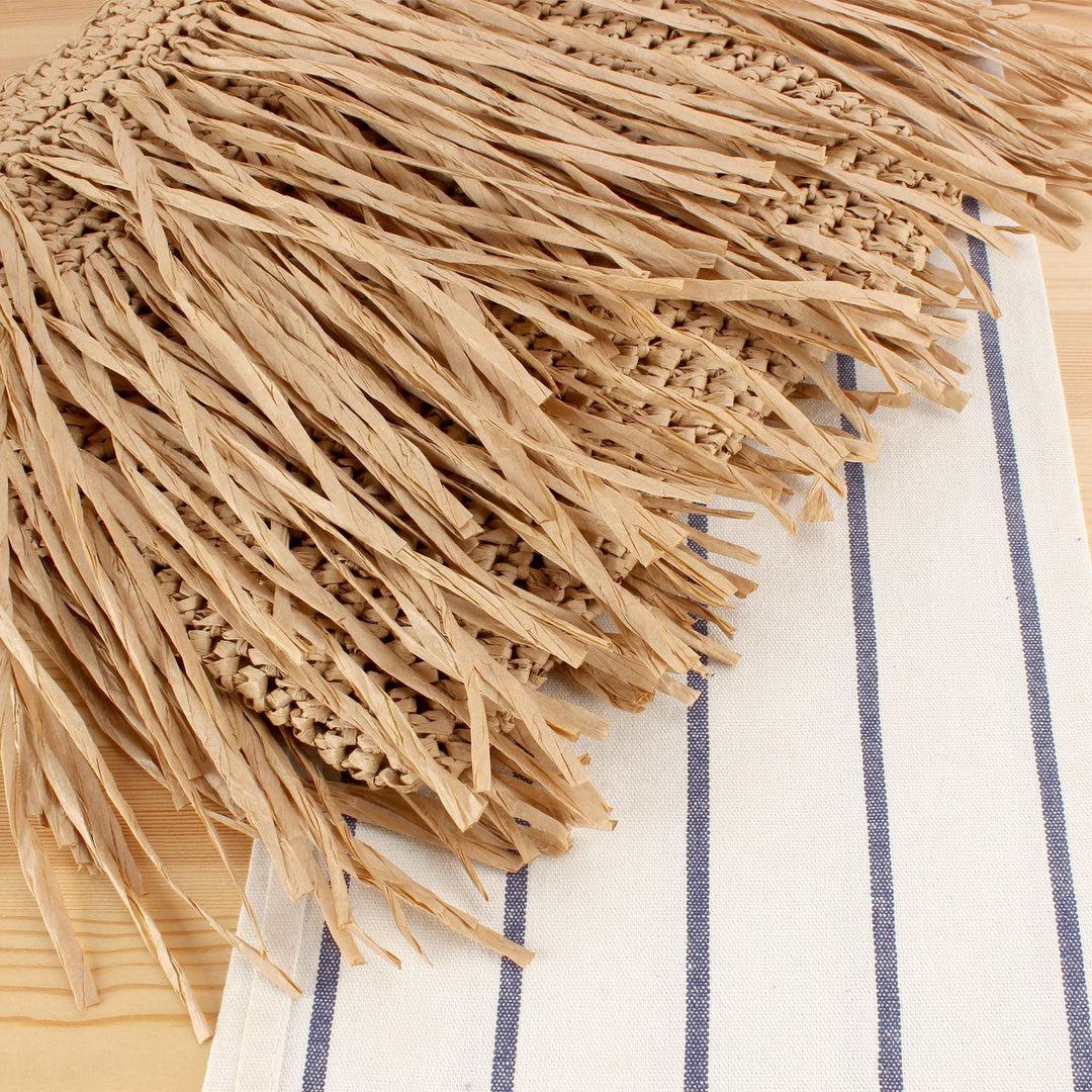 Braided summer handbag with fringed design Kalsten