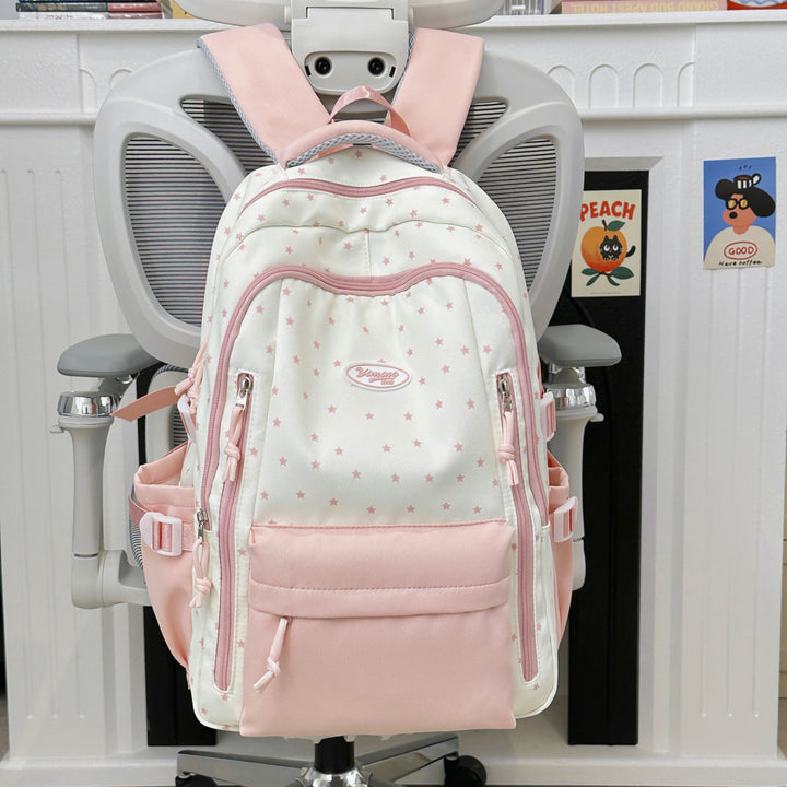 Chic Multi-Functional Star-Embellished School Backpack