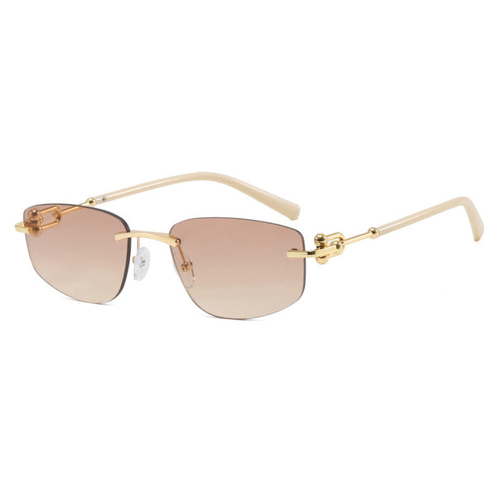 Ladies elegant semi-rimless glasses with luxurious metal frame and transparent lenses Kalsten