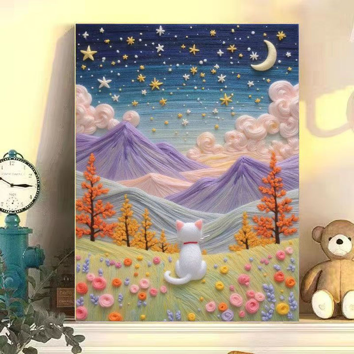 Whimsical Cat Landscape Canvas Art Kalsten