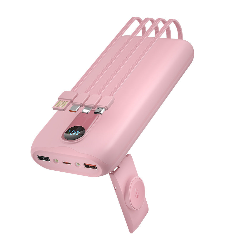 Portable power bank with integrated charging cables and LCD screen Kalsten