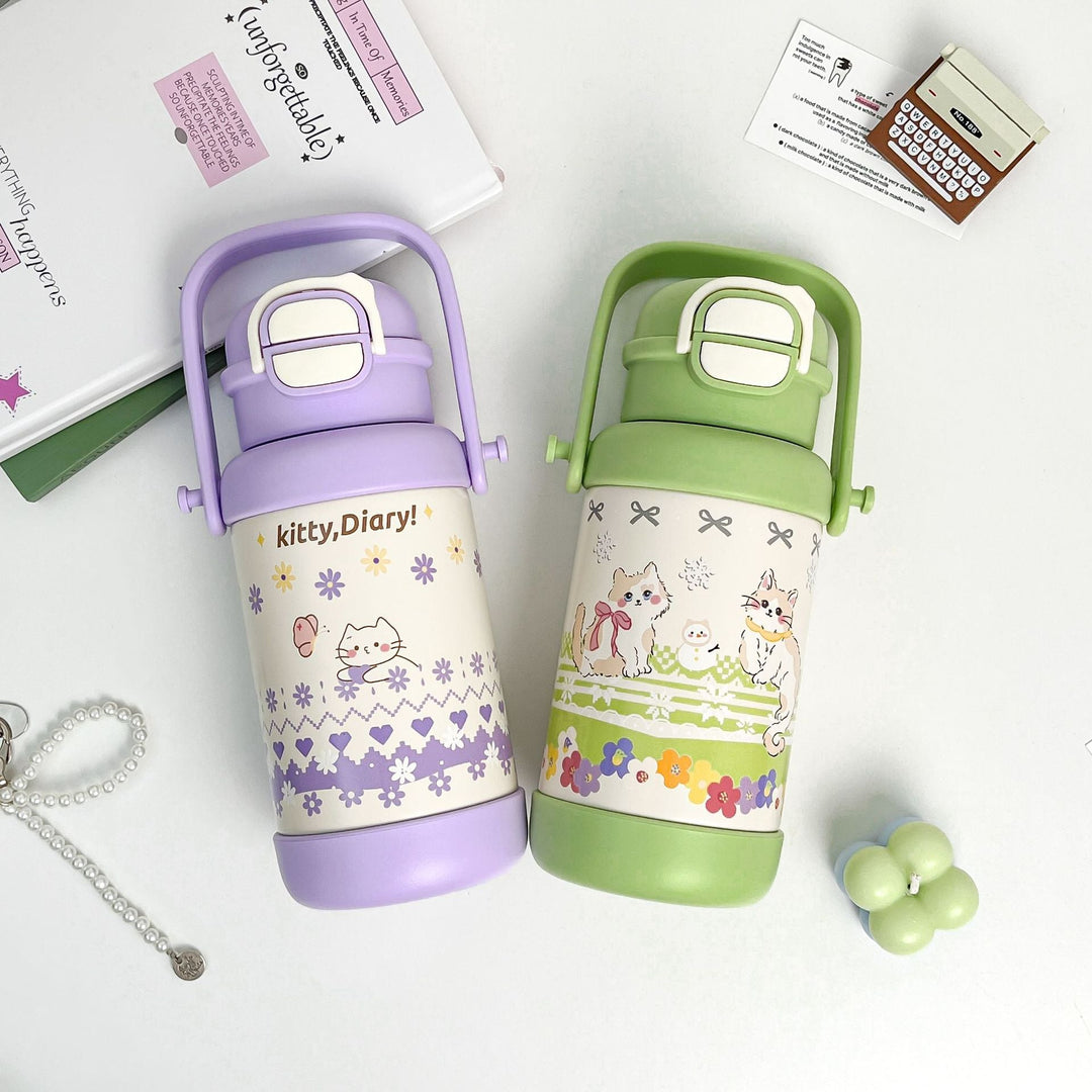 Women Insulated Drinking Bottle with Practical Carry Handle and Cute Design Kalsten
