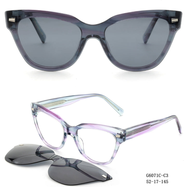 Ladies fashionable Cat-Eye sunglasses with removable lenses Kalsten