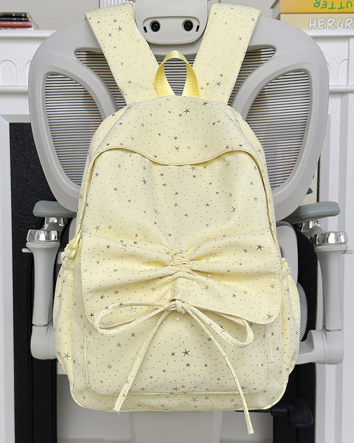Starry Print Bow-Detail Backpack Kalsten