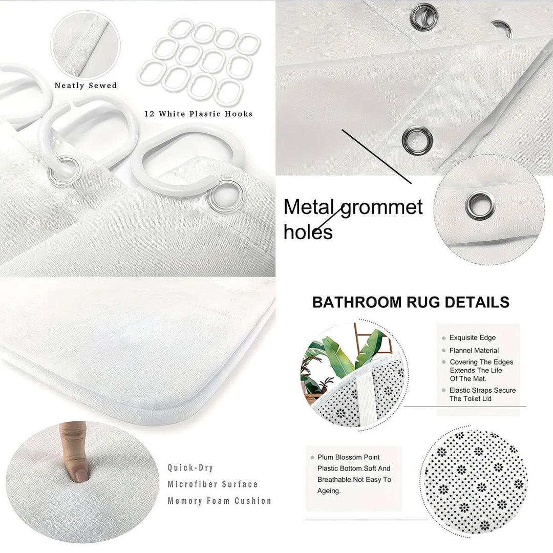 Digital Bow Pattern Bathroom Décor Set Kalsten
