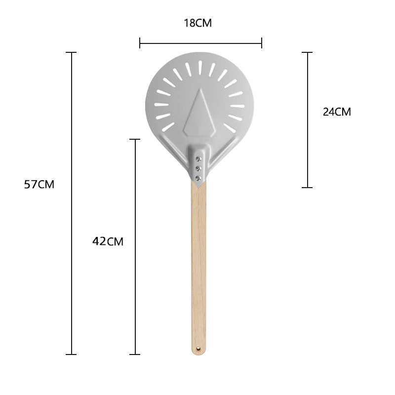 long-handled perforated pizza peel with wooden handle Kalsten