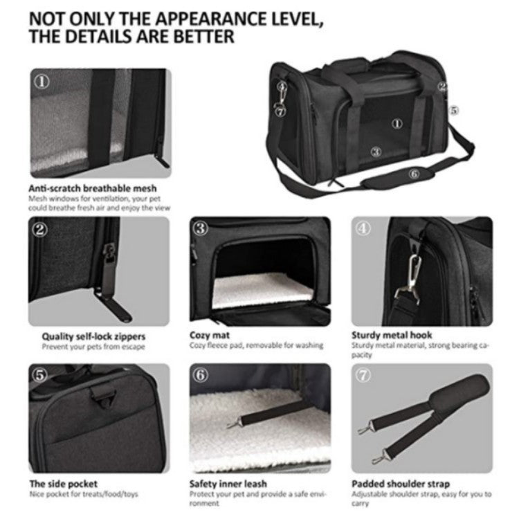 Pet Carrier with Breathable Mesh and Secure Ventilation System Kalsten
