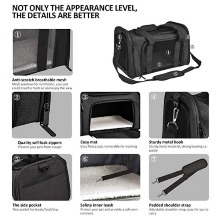 Pet Carrier with Breathable Mesh and Secure Ventilation System Kalsten