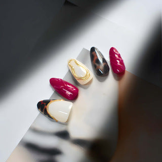 Decorative Stiletto Press-On Nail Set with Artistic Patterns Kalsten