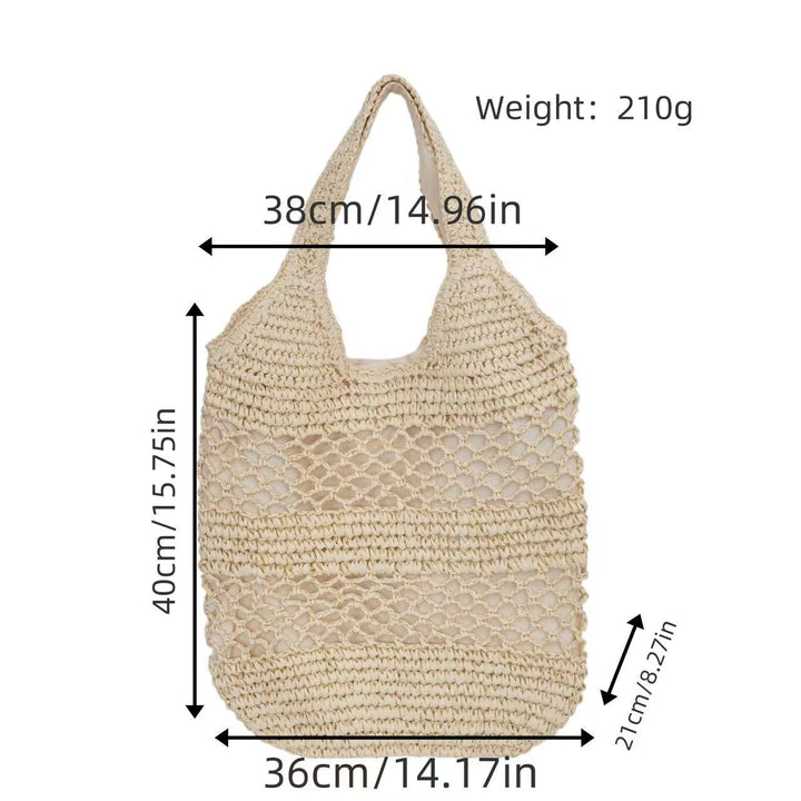 Handbag made of braided natural material with tassel details Kalsten