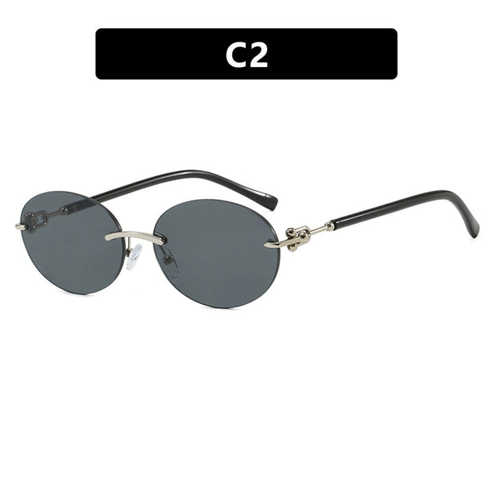 Women oval sunglasses with luxurious metal frame and mirrored lenses Kalsten