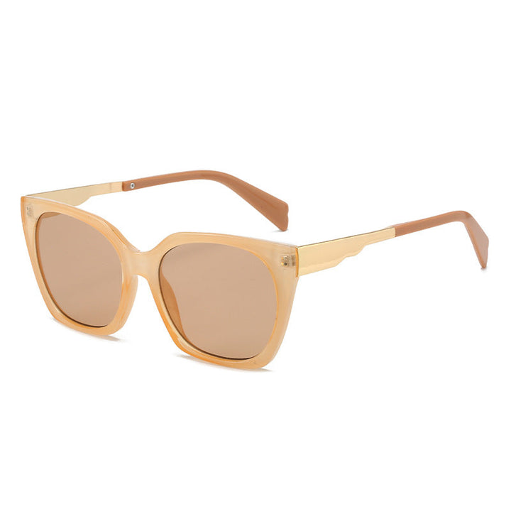 Women's oversized sunglasses with elegant transparent frame and golden accents Kalsten