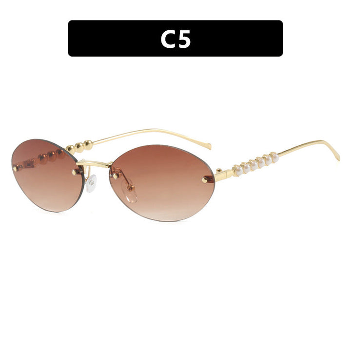 Women's stylish oval sunglasses with elegant embellishments Kalsten