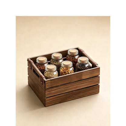 Robust storage basket with practical handles Acalora
