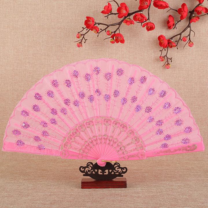 Women's folding fan with artistic decorations Kalsten