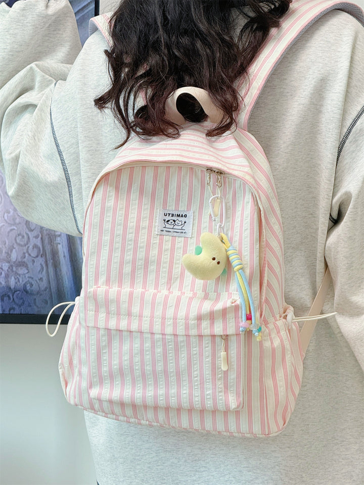 Cute Striped Casual School Backpack