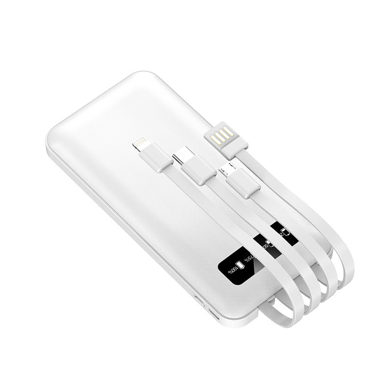 Multifunctional power bank with integrated charging cables Kalsten