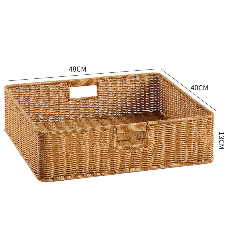 Handwoven Storage Basket with Cutout Handles Kalsten