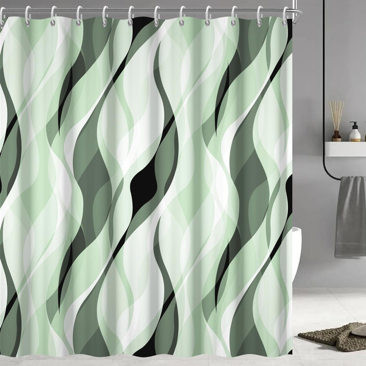 Abstract Wave Pattern Shower Curtain Kalsten