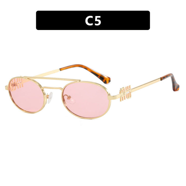 Women's elegant oval sunglasses with luxurious metal frame Kalsten
