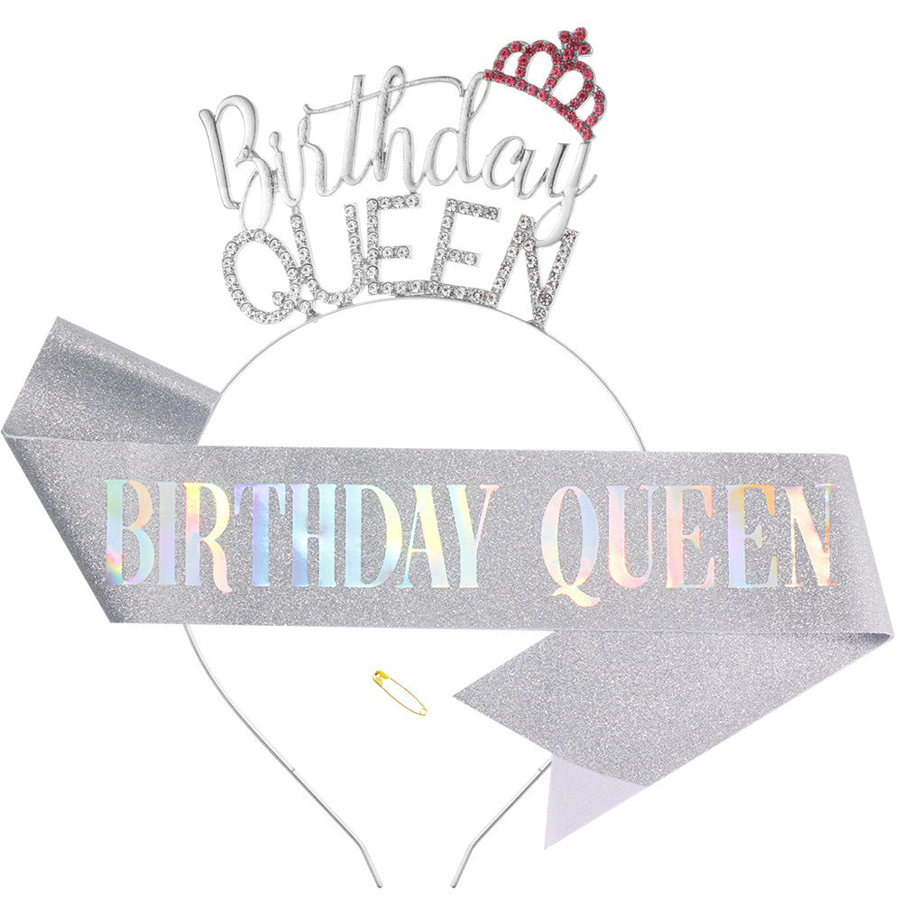 Ladies Glitter Headband with "Birthday Queen" lettering Kalsten