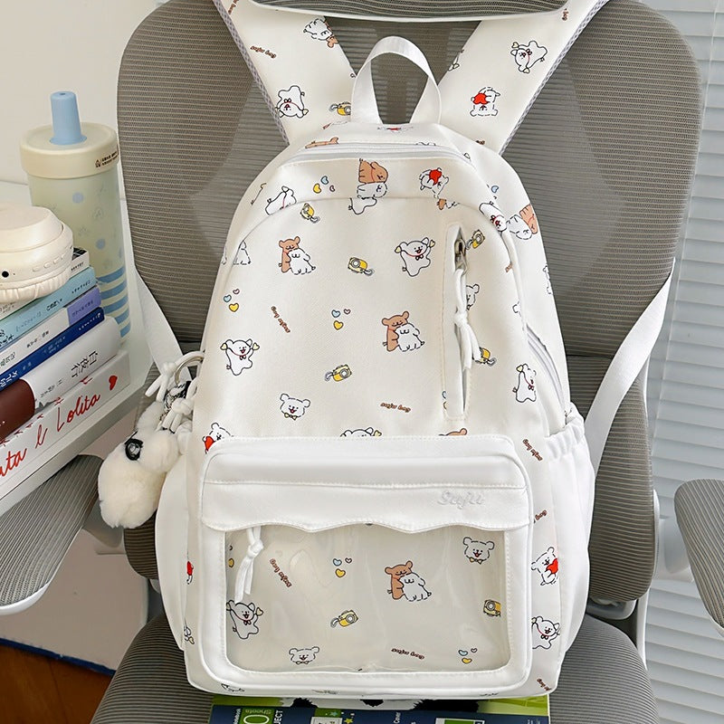 Cute Cartoon-Themed Multi-Pocket School Backpack