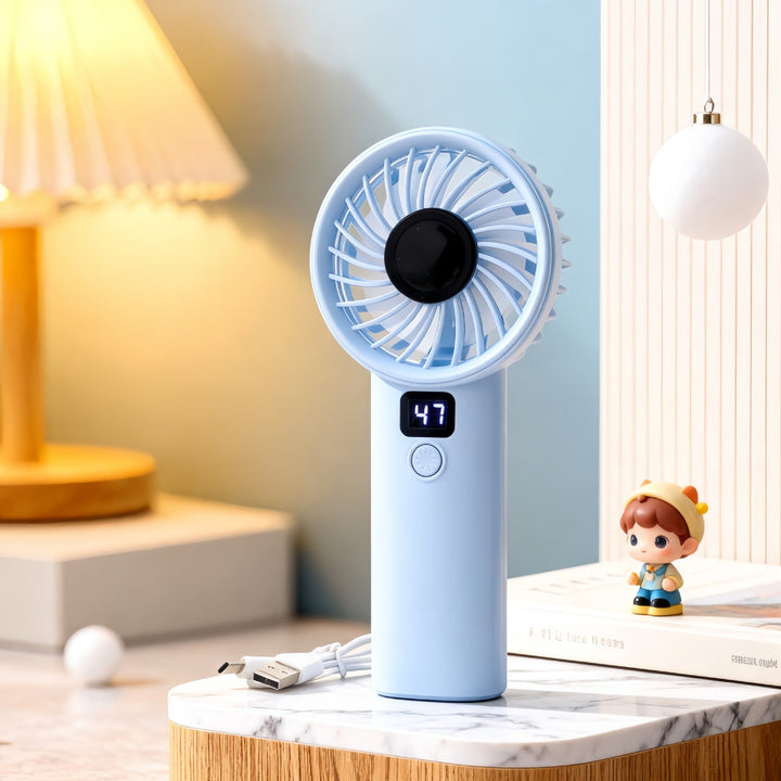 Women's Portable Mini Fan with Digital Speed Display Kalsten