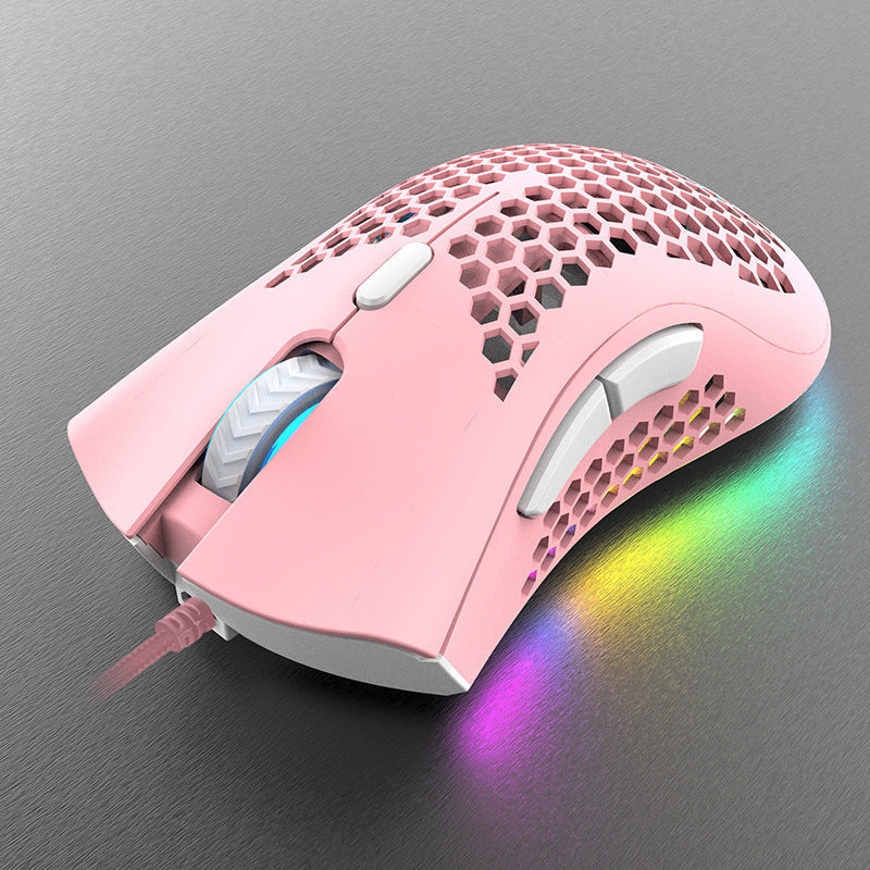 Honeycomb-Style Gaming Mouse with RGB Illumination Kalsten